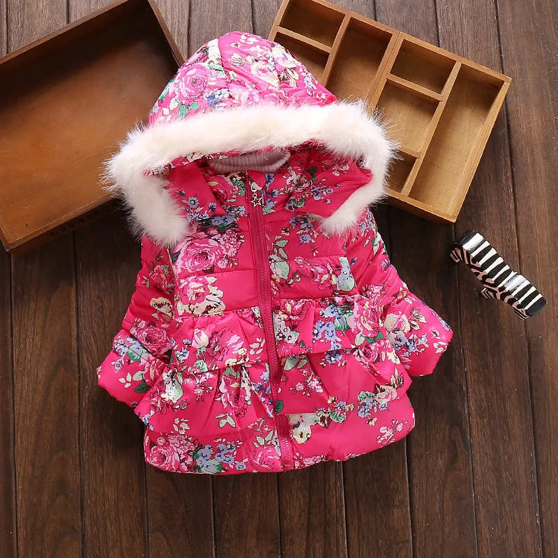 BibiCola/для маленьких девочек зимние теплые детские дети Парки зимний комбинезон с капюшоном куртки-парки верхняя одежда толстые теплые