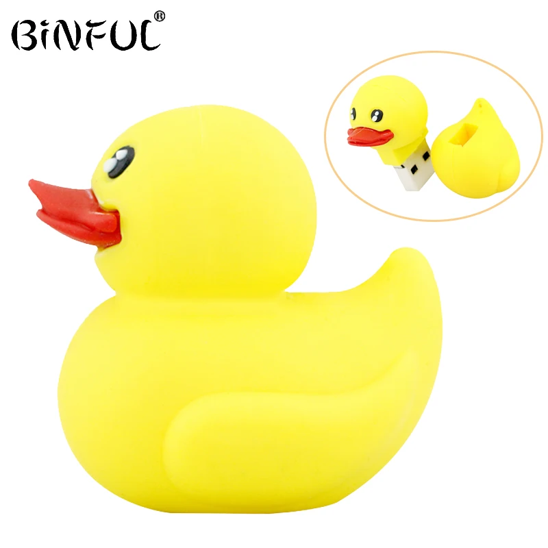 

USB Flash Drive 32GB Yellow Duck USB2.0 64GB Memory Stick 4GB 8GB 16GB Pen Drive Gift for child Pendrive Rubber U Disk CLE usb