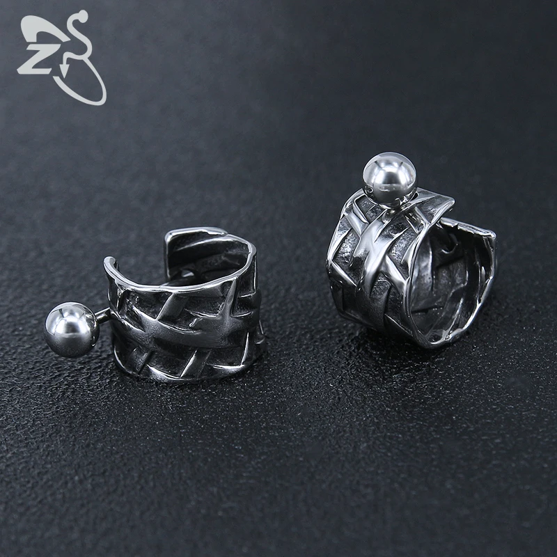 ZS 19 стильные серьги-кольца из нержавеющей стали для мужчин и женщин, маленькие круглые серьги в стиле панк, Винтажные Ювелирные изделия в стиле хип-хоп, аксессуары, подарки
