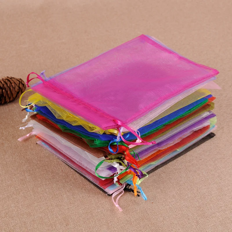 

Hurry up !!! 50pcs/lot 11x16cm Mixed Color Organza Bags Christmas Wedding Favor Gift Bags Tulle Jewelry Candy Pouches Cheap Sale