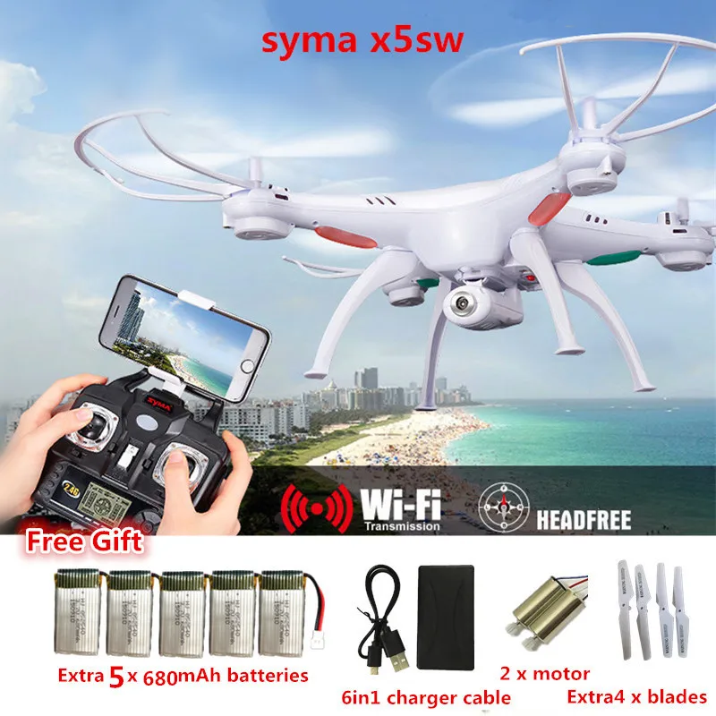 SYMA X5SW Дроны с видом от первого лица с Камера hd 6 осям FPV Quadcopter Дрон с Камера WI-FI видео в режиме реального времени вертолет квадракоптер Дрон