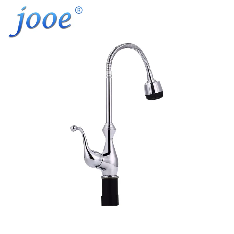 jooe Modern Solid Brass with chrome Kitchen Faucet Mixer Cold and Hot water Tap for sink