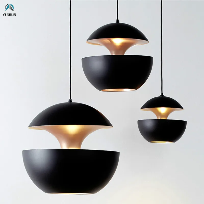 Скандинавский дизайнерский черный/белый алюминиевый подвесной светильник в форме яблока, подвесной светильник для бара, подвесной светильник