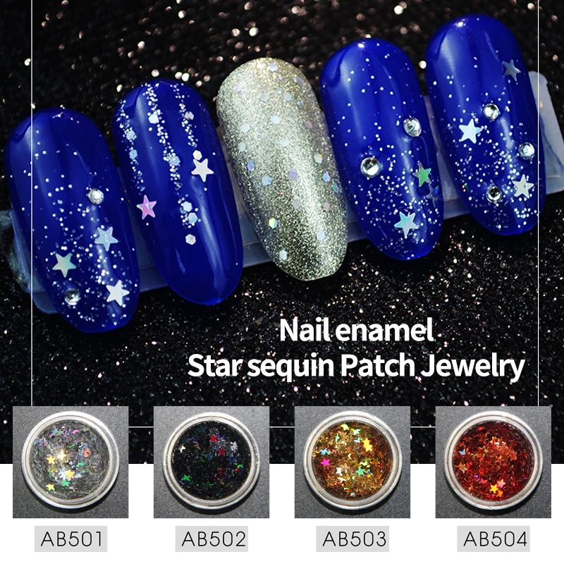 

Sarness Glitter Nail Polish Pigment Holographic Nails Flakes Colorful Nail Sequins DIY Gel Manicure Nail Art Decoration