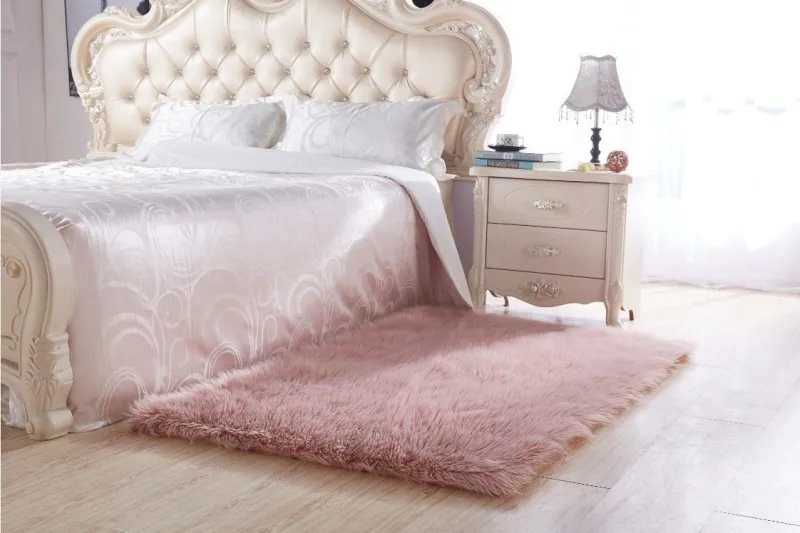 6 Colors Faux Sheepskin Area Rug Chair Cover Seat Pad Faux Fur Rug Plain Shaggy Area Rugs For Bedroom Sofa Floor Mat Bedside Rug