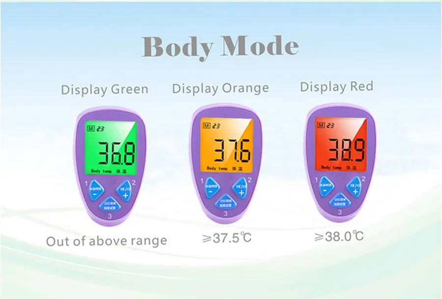 Нет контакта инфракрасный термометр 3-Цвет Подсветка цифровой термометр для детей и взрослых объект Средства ухода за кожей Температура измерения Инструменты