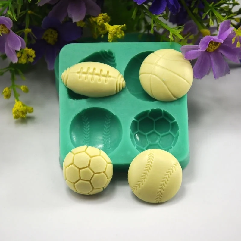 Silicone Football Basketball Baseball Rugby Shape Cake Mold Fondant
