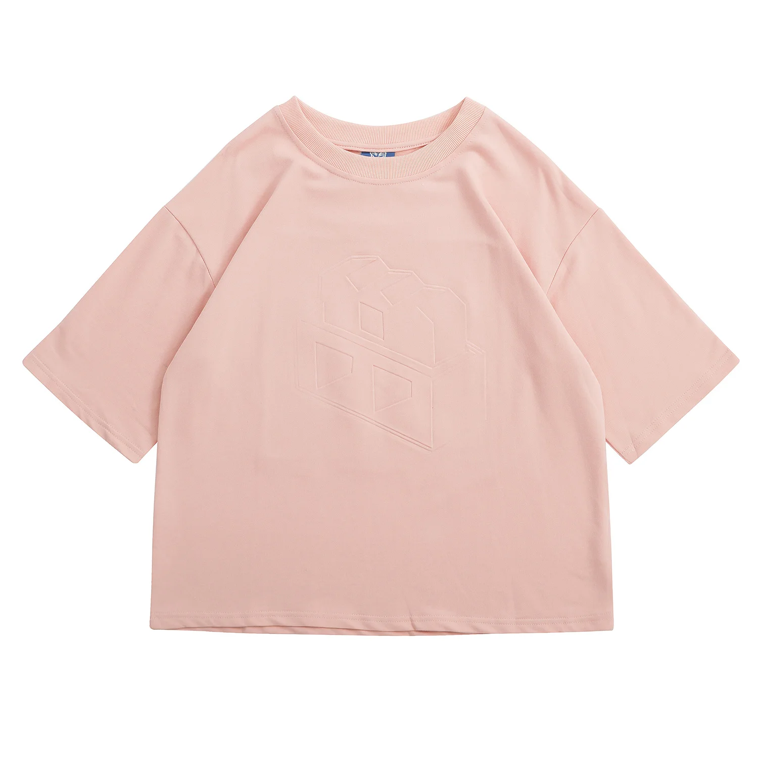 

Summer New Fashion Women Tee Shirt Tops O Neck Short Sleeve Loose Preppy Style Pink Half-sleeve Ladies Cotton T-shirt Embossing