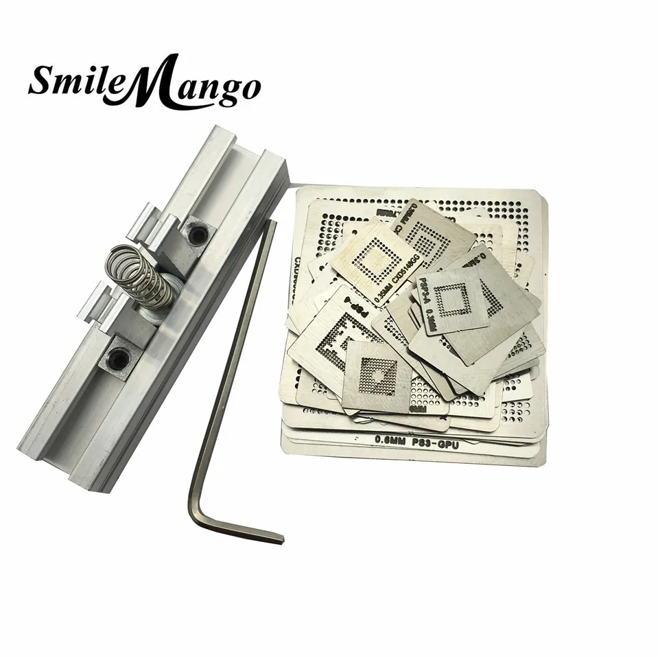 

37pcs Heat Directly Rework Reball Stencils Template + BGA Reballing Kit Station For XBOX360 PS3 Game Repair