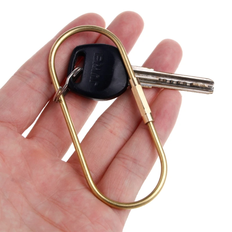 

Handmade Oval Shape Brass Keychain Classic Key Ring Key Chain EDC Camping Tools