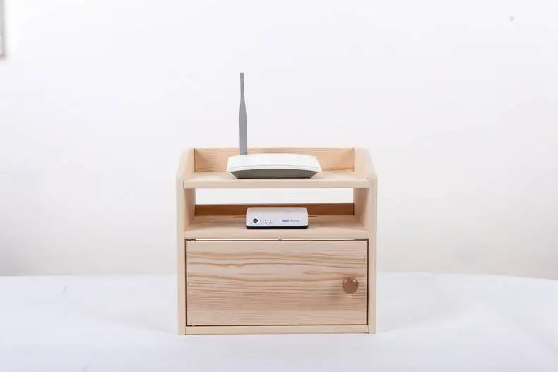 Деревянный Настольный органайзер Wifi роутер ящик для хранения полка держатель