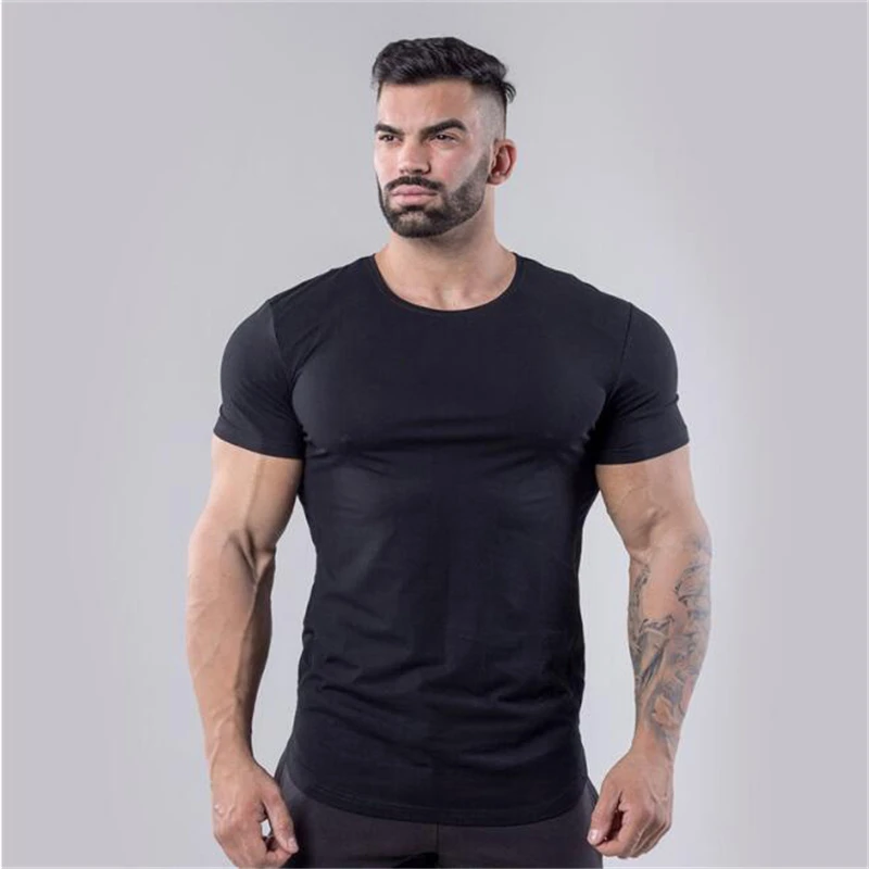 Мужские футболки с коротким рукавом для фитнеса от бренда Muscleguys хлопковая