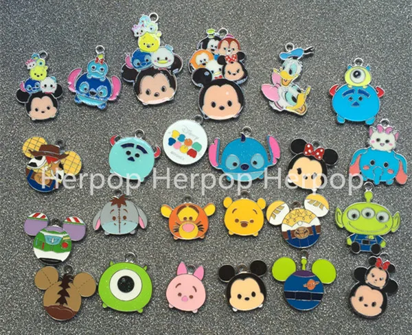 50 шт. смешанные Tsum a01 Минни мультфильм эмаль металлические подвески DIY ожерелье