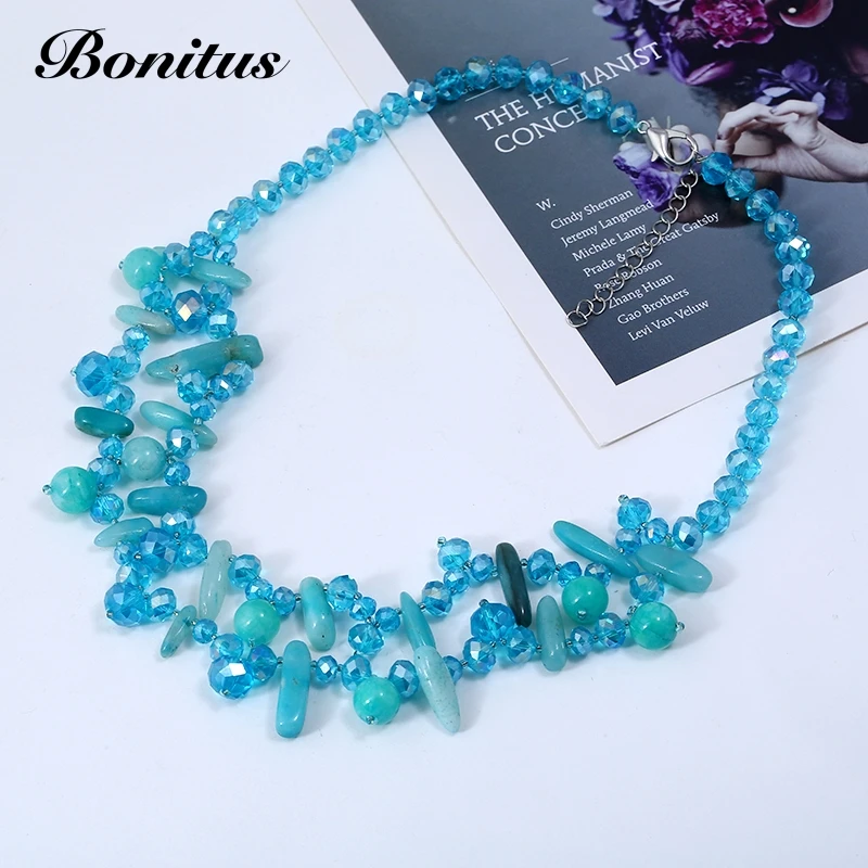 [Bonitus Jewelry] 2018 Новое поступление Модные Колье Заявление ожерелья Природный