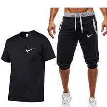 Летние комплекты одежды, спортивный костюм для бега, тренажерного зала, фитнеса, бега, быстросохнущие дышащие шорты+ свободные Стрейчевые спортивные штаны