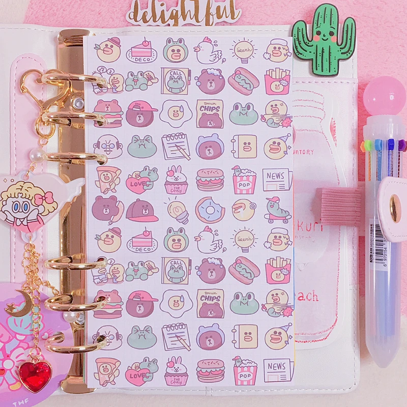 

WOKO A6 Original Kawaii Bear frog Spiral Notebook Binder Index Divider Separator Pages Office School Supply Index Filler Paper