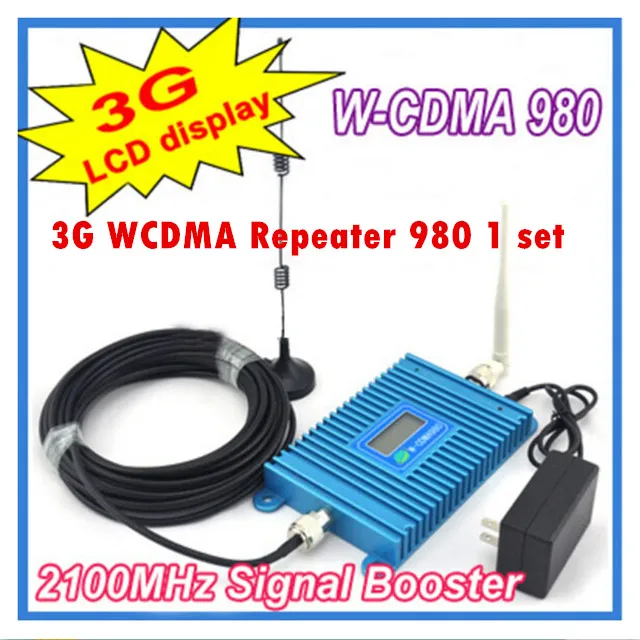 

LCD Display !!! W-CDMA 980 Signal Booster WCDMA 3G Signal Amplifier 3G Mobile Phone 2100Mhz Signal Repeater + Power Adapter