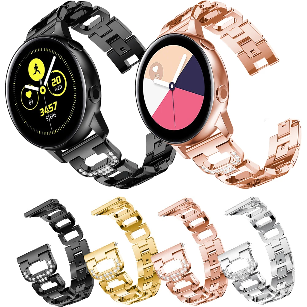 

for Samsung Galaxy Watch Active Strap Stainless Steel Straps for Galaxy Watch Active Bracelet Watch Bands 20mm Watch Band