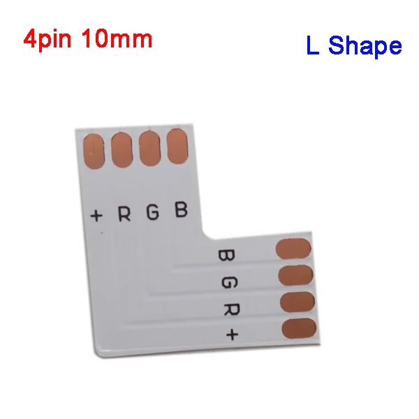 5~ 500 набор L форма 2pin 3pin 4pin 5pin 6pin LED разъем для подключения угловой правый угол 5050 RGB RGBW 3528 ws2812 Светодиодная лента - Цвет: 4pin 10mm  L Shape
