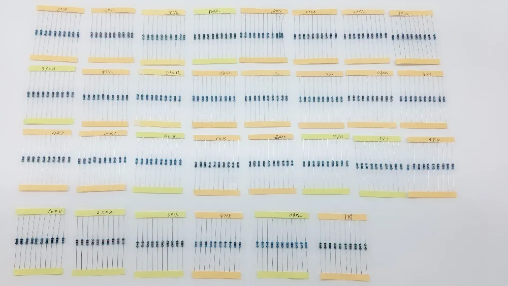 300 шт./упак. 10 ohm-1 M Ом 1/4w 1% металлического пленочного резистора сопротивления Ассортимент Комплект 30 видов каждый 10 шт 1-10 k для Arduino UNO