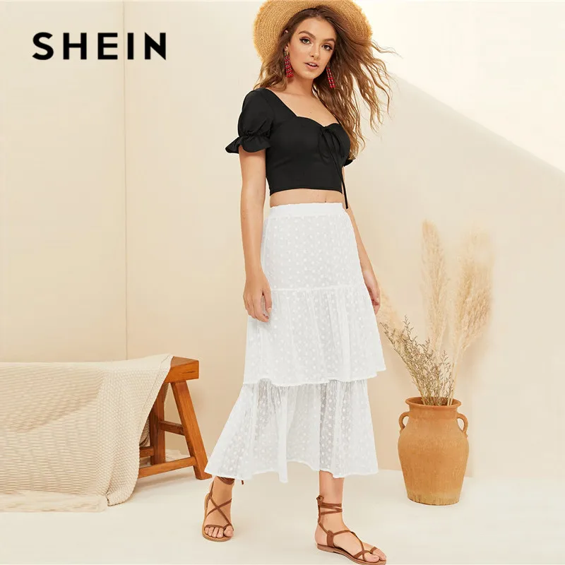 SHEIN черный укороченный топ с бантом спереди и открытой спиной летняя блуза в