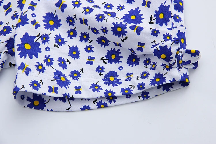 Little Maven/Новые летние брендовые Детские милые синие качественные хлопковые трикотажные шорты с бантиками для девочек; повседневные шорты с эластичной резинкой на талии
