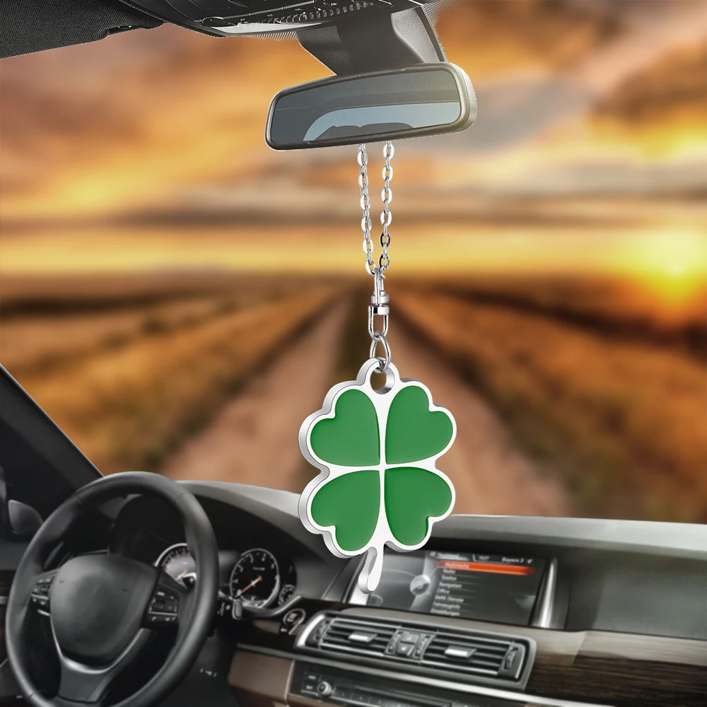 Lucky Four Leaf Clover Автомобильная подвеска, украшение автомобиля, шарм, авто интерьер, зеркало заднего вида, висячие украшения, стильные подарки