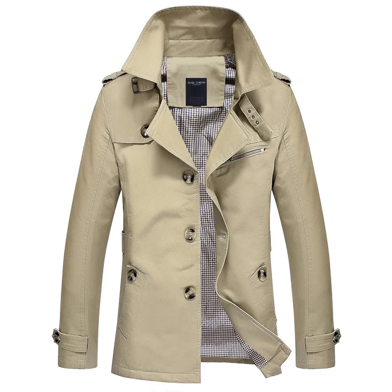 Mountainskin Trench Coat Mens Jacket 5XL Autumn Long Coat Mens