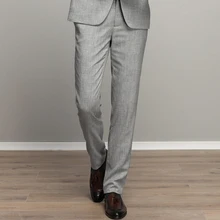 Брендовый высококачественный мужской деловой костюм для встречи на молнии, брюки, облегающие, устойчивый к морщине, костюм, брюки для мужчин