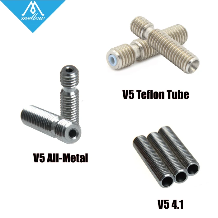 1 шт. 3d принтер сопло горло с тефлоновой трубкой или все металлические или 4,1 мм для 1,75 мм или 3,0 мм E3D V5& V6 J-Head Vocano нагреватель Блок