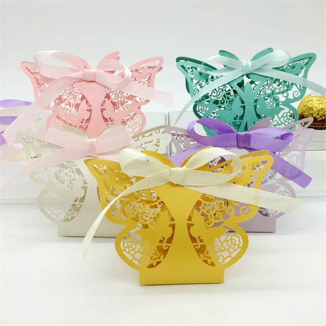 Laser Cut Vine Flower Erfly Candy Bo Souvenirs Wedding Laser Cut Vine Flower Erfly Candy Bo Souvenirs Wedding Invitations Centerpieces Favors And Gifts With Ribbon