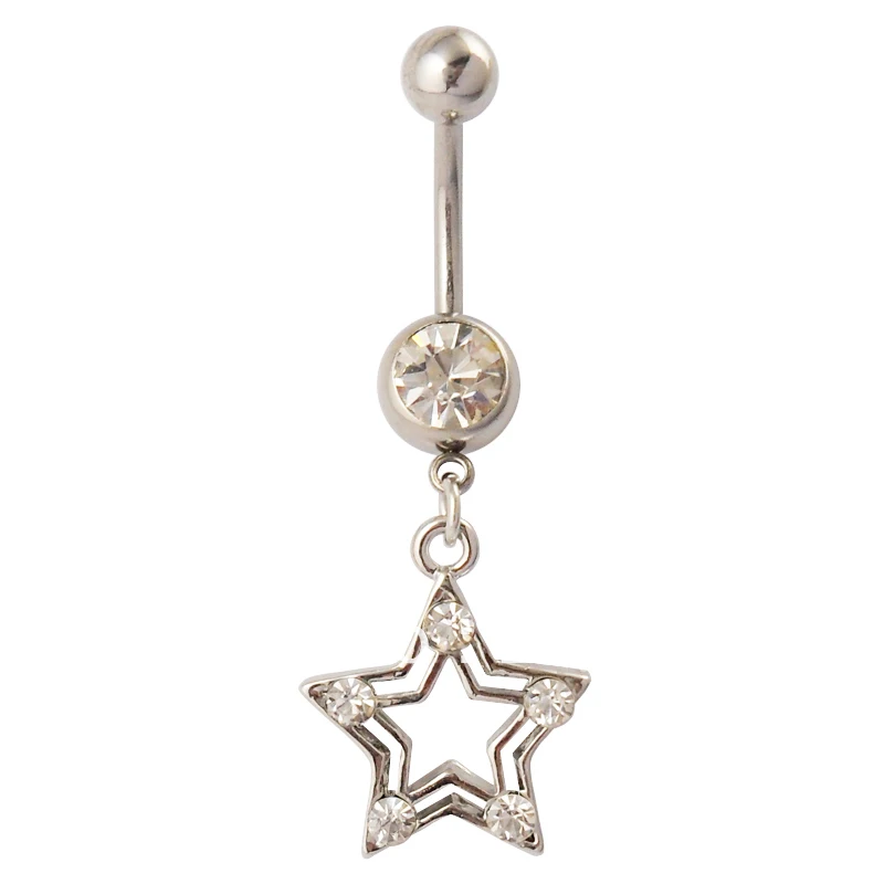 5pcs/lot Wholesale Star Navel Ring Belly Button Ring Body Jewelry 10pcs/lot