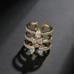 Be 8 модные очаровательные подвижные кольца в виде капли кольца Свадебные Роскошные ювелирные изделия для женщин bijoux femme R103 - Цвет основного камня: Gold Color