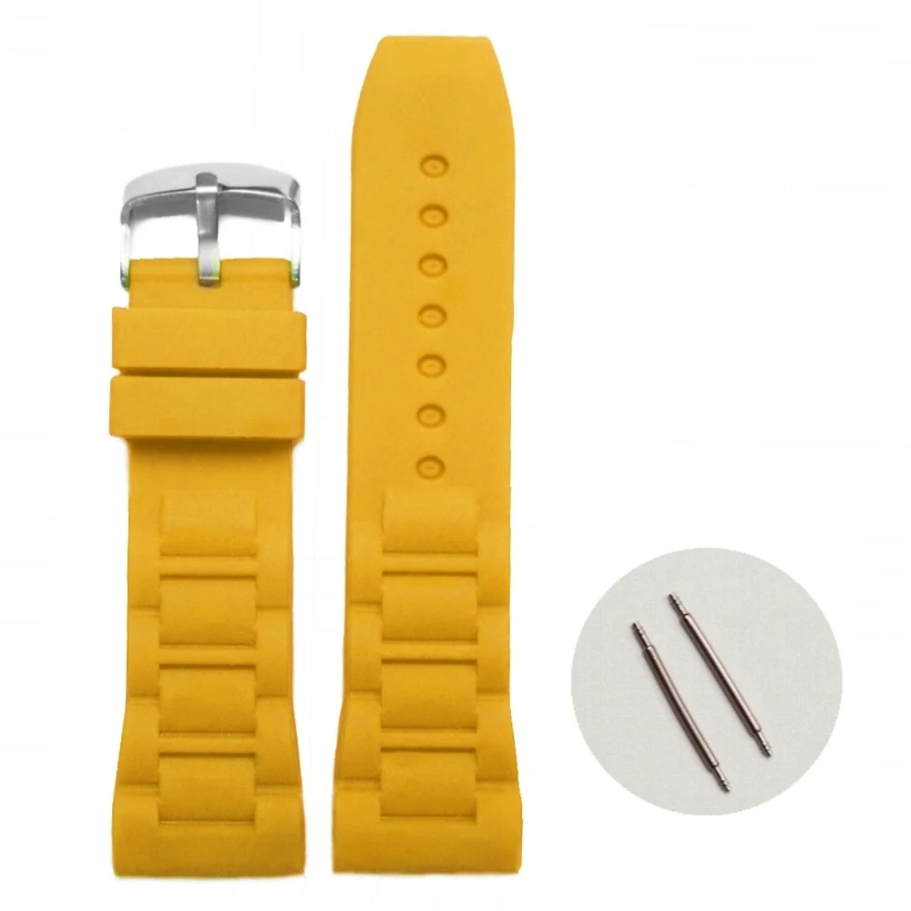 

26mm Funny Yellow Silicone Jelly Rubber Unisex Watch Band Straps WB1059C26JB