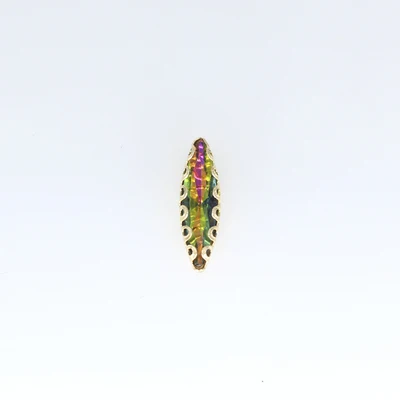 4x15mm 20 шт./пакет лошадиный глаз Форма стекло с украшением в виде кристаллов на шнуровке коготь стразы с плоской задней стенкой, Золотая база sew On Stone для Diy/Костюмы аксессуары - Цвет: rainbow