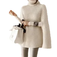 Вязаный свитер с воротником-хомутом, Женский Повседневный пуловер Camel, уличная одежда на осень и зиму, женские свитера и пуловеры