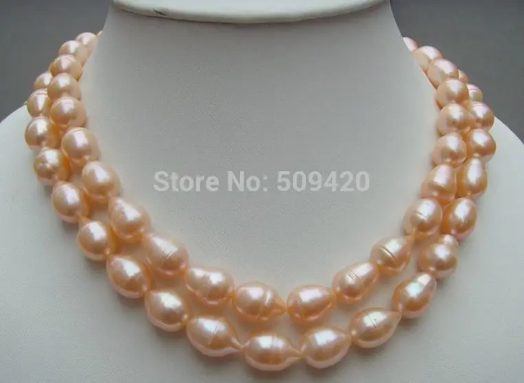 

Free Shipping >>HOT 32" 11-13MM AAA TAHITIAN PINK PEARL NECKLACE 14K