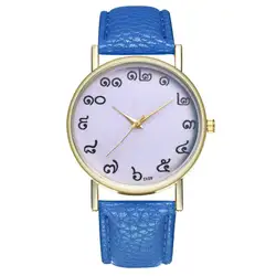 Модные женские кварцевые часы с кожаным ремешком, уникальный номер, кварцевые часы, популярные часы, подарок