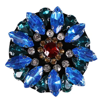 

10pieces Craft Blue Green Beading Crystal Badge Rhinestones Clothes Decoration Sew on Patches Applique Sewing Accessories TH568