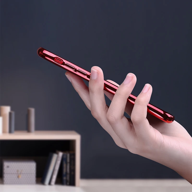 Чехол Ugreen для iPhone Xr черный серебристый красный чехол с гальваническими краями