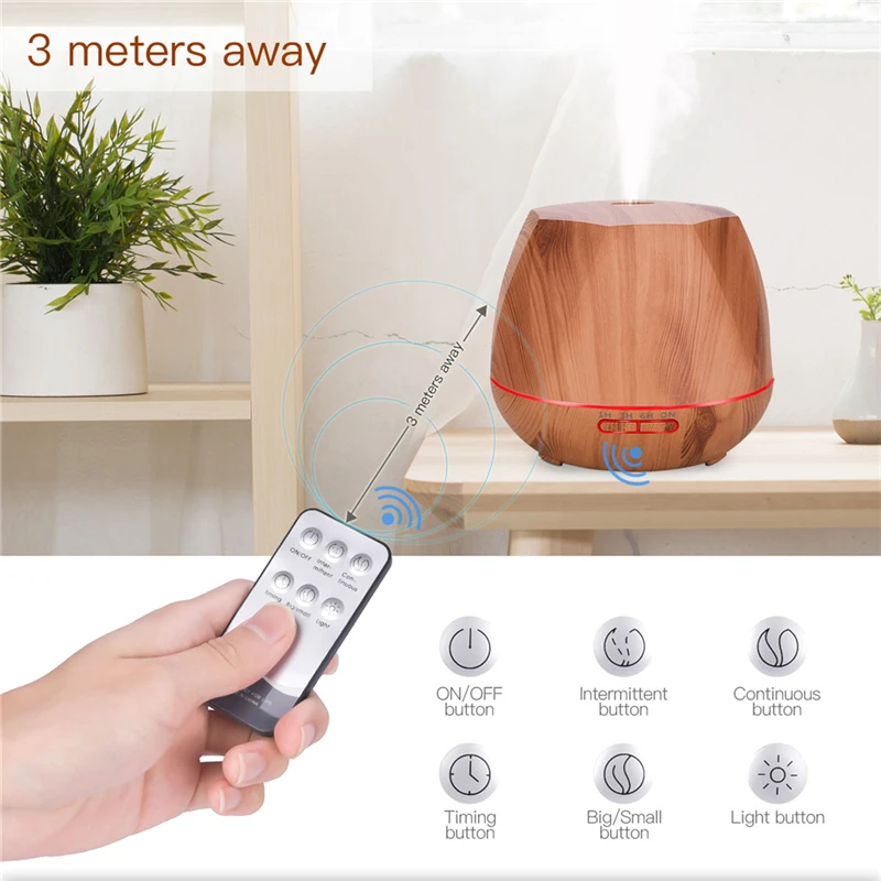 

550mL 7 Color Aroma Essential Oil Diffuser Ultrasonic Mist Humidifier with Timing and Auto-power off Function for Office Home 47