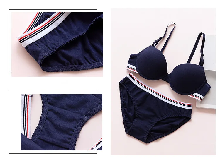Спортивные Бюстгальтеры Комплект для девочек-подростков 2pcs100% хлопок дышащие спортивные нижнее белье для подростков комплект мягкая чашка бюстгальтера нижнего белья одежда