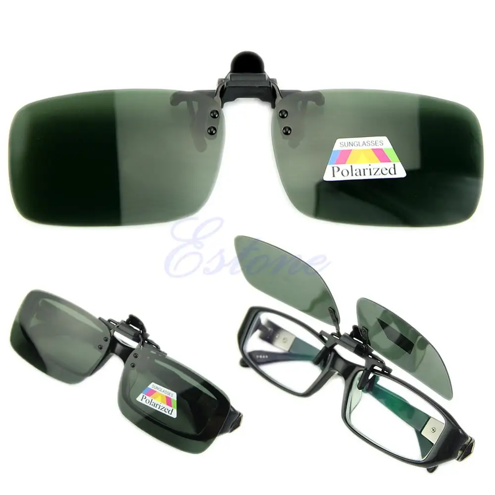 Поляризованные День ночного видения Clipon Flipup объектив солнечные очки для вождения A7160