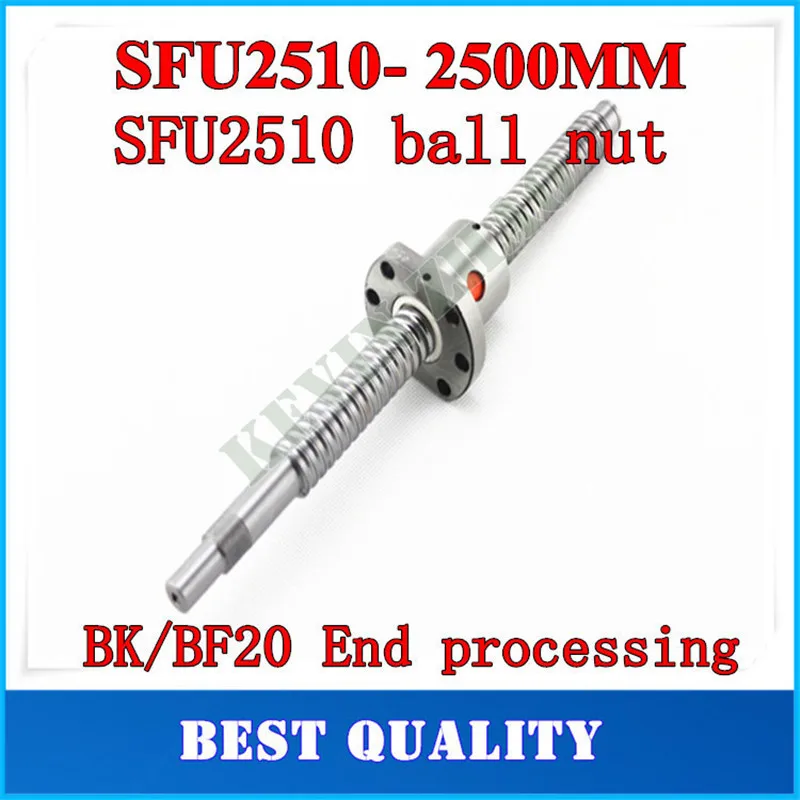 L500mm Travel SFU2510 10mm C7 Ball Screw BK/BF20+Ballnut+Support+Bracket CNC Kit 