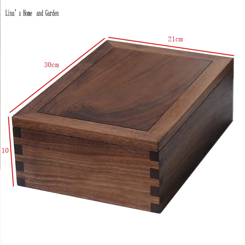 lidded black walnut solid wood keepsake box with 3 compartments (4)