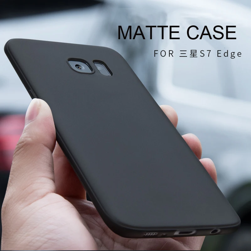 Защитный чехол для Samsung Galaxy S7 Edge мягкий матовый из ТПУ модные тонкие гибкие чехлы
