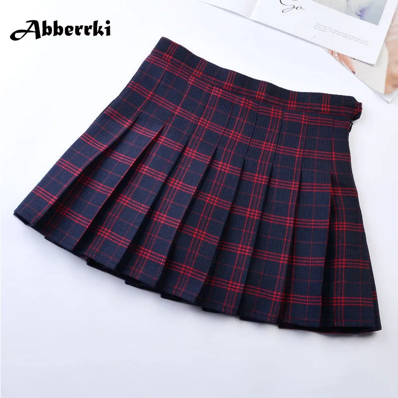 Корейский Японский новые летние Пикантные мини однотонная плиссированная юбка трапециевидной формы тонкий Высокая талия юбка Harajuku школьные юбки для девочек