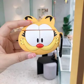 

3D cat silicone case for Apple Airpods 1/2 case Bluetooth Wireless Earphone Case Lovely Garfield Charging Box case bags
