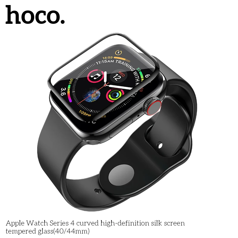 HOCO 3D изогнутое Закаленное стекло протектор экрана для Apple Watch серии 4 iWatch 40 мм 44 мм полное покрытие Защитная пленка для экрана группа