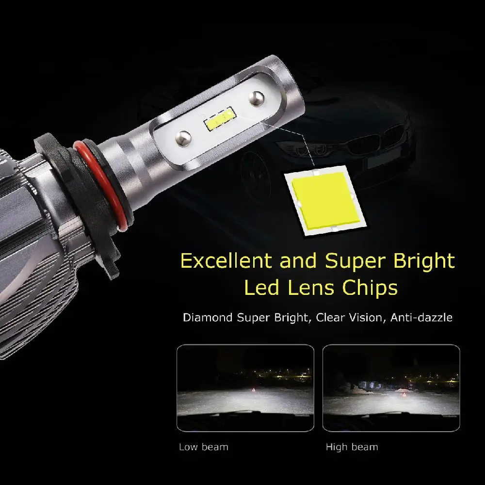 Oslamp 9005 Автомобильный светодиодный головной светильник лампы HB3 50 Вт 8000lm 6500 к авто